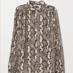 H&M Snakeskin Patterned Long Sleeve Blouse